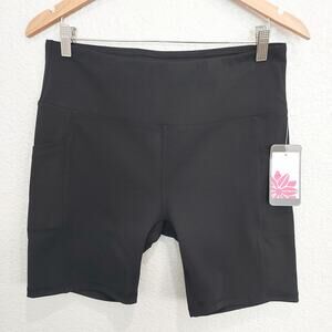 NEW Ebb & Flow Black Stretch Biker Shorts Size L